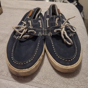 GH BASS & Co Men's Size 11M Black Fabric Deck Boat Shoes Lace Up